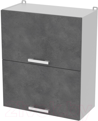 Шкаф навесной для кухни Интерлиния Компо ВШ60-720-2дг (бетон портленд)