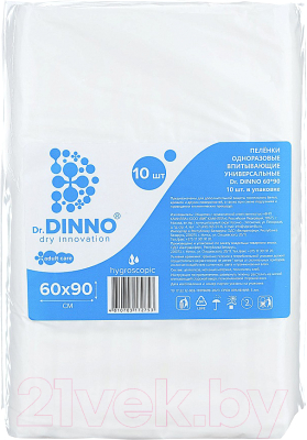 Набор пеленок одноразовых впитывающих Dr.Dinno Универсальные 60x90 (10шт)