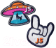 Набор шевронов для шлеи Joyser Walk Patches / 8044J (2шт, НЛО, рок) - 