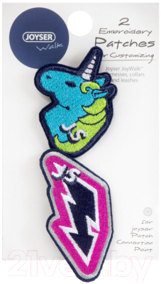 Набор шевронов для шлеи Joyser Walk Patches / 8045J (2шт, единорог, молния)