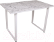 Обеденный стол СВД Юнио Вместе Атланта 110x70 (мрамор каррара/белый) - 