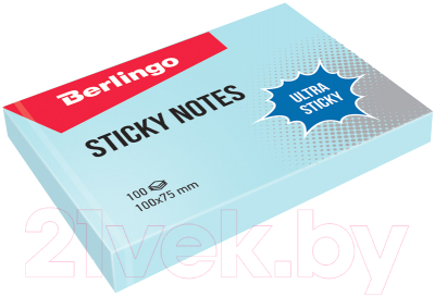 Блок для записей Berlingo Ultra Sticky / LSn_39502 (голубой пастельный)