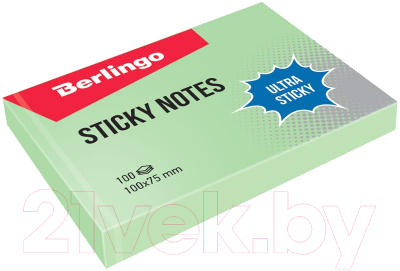 Блок для записей Berlingo Ultra Sticky / LSn_39501 (зеленый пастельный)