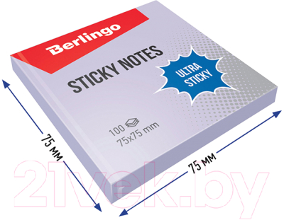 Блок для записей Berlingo Ultra Sticky / LSn_39209 (фиолетовый пастельный)
