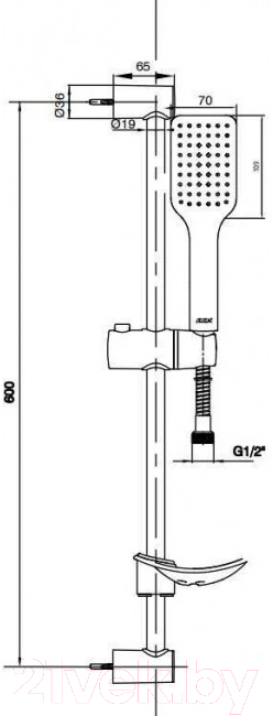 Душевой гарнитур E.C.A Tiera 102846029EX