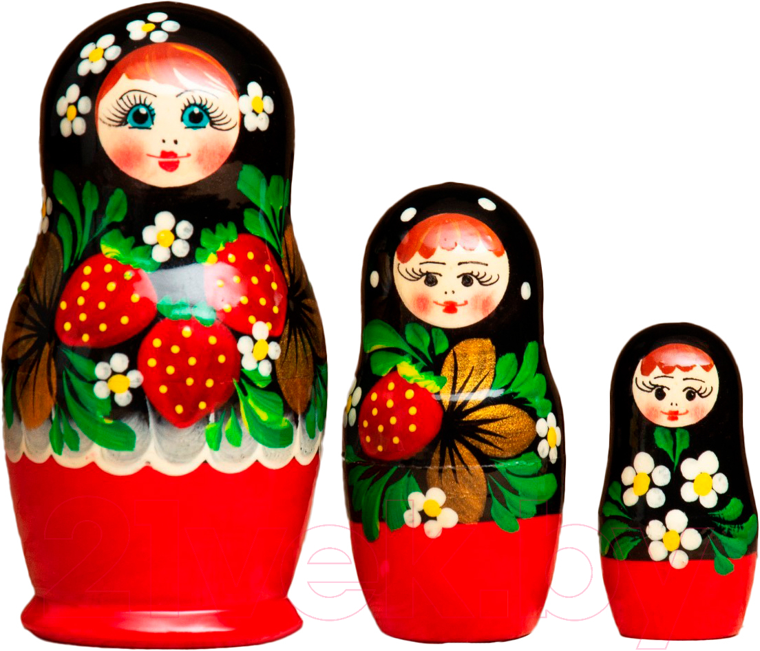 Матрешка сувенирная Sima-Land Земляничка / 3440229 (черный)