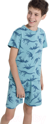 Пижама детская Mark Formelle 563322-1 (р.164-84, синие динозавры)