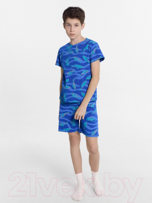 Пижама детская Mark Formelle 563322-1 (р.98-52, рыбы на синем/декор)