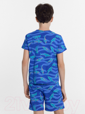 Пижама детская Mark Formelle 563322-1 (р.98-52, рыбы на синем/декор)