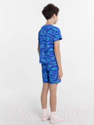 Пижама детская Mark Formelle 563322-1 (р.140-68, рыбы на синем/декор)