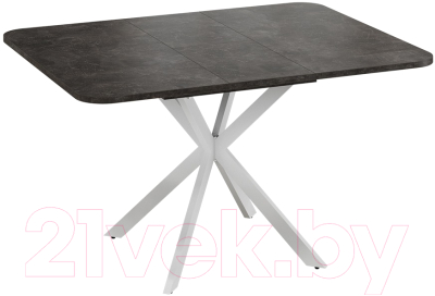 Обеденный стол ТриЯ Лиссабон тип 1 (белый муар/ателье темный)
