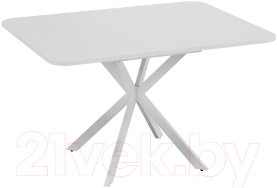 Обеденный стол ТриЯ Лиссабон тип 1 (белый муар/белый)