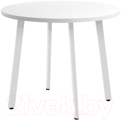 Обеденный стол Millwood Шанхай D100 (белый/металл белый)