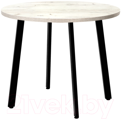 Обеденный стол Millwood Шанхай D100 (дуб белый Craft/металл черный)