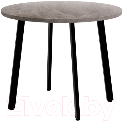Обеденный стол Millwood Шанхай D100 (бетон/металл черный)