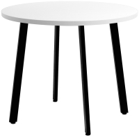 Обеденный стол Millwood Шанхай D100 (белый/металл черный) - 