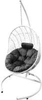 Кресло подвесное Craftmebelby Кокон балконное с подушкой (серый/белый) - 