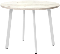 Обеденный стол Millwood Шанхай D100 (дуб белый Craft/металл белый) - 