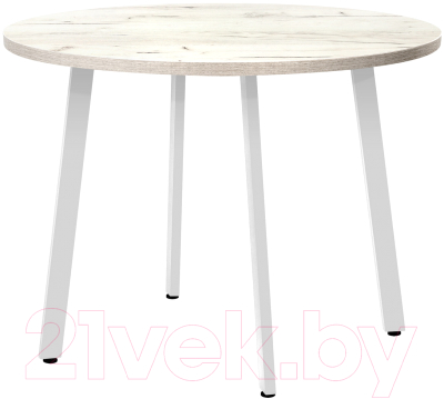 Обеденный стол Millwood Шанхай D100 (дуб белый Craft/металл белый)