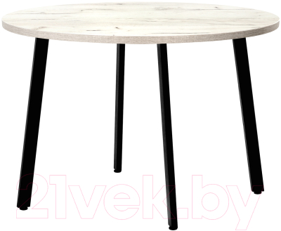Обеденный стол Millwood Шанхай D120 (дуб белый Craft/металл черный)