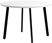 Обеденный стол Millwood Шанхай D120 (белый/металл черный) - 