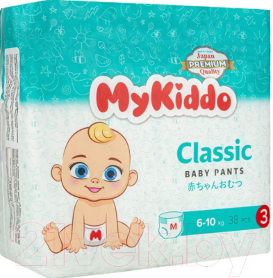 Подгузники-трусики детские MyKiddo Classic M 6-10кг (38шт)