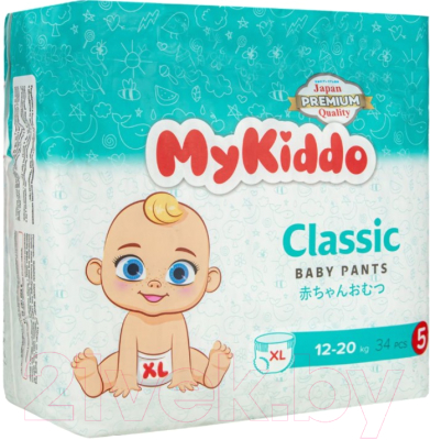 Подгузники-трусики детские MyKiddo Classic XL 12-20кг (34шт)