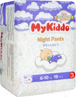 Подгузники-трусики детские MyKiddo Night M 6-10кг (19шт)