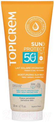 Молочко солнцезащитное Topicrem Sun Protect Увлажняющее SPF50+ (200мл)