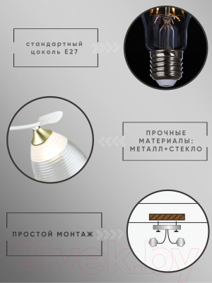 Потолочный светильник Aitin-Pro НПБ 02-2x60-101 / A4241/2 (белый/золото)