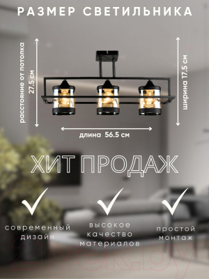 Люстра Aitin-Pro НПБ 02-3x60-101 / N5274/3 (черный)