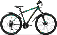 Велосипед AIST Quest Disc 26 2024 (13, черный/зеленый) - 