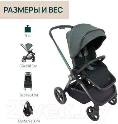 Детская прогулочная коляска Chicco Mysa Stroller (Jade Green)