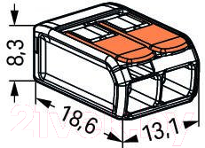 Клемма Wago 221-412 67511 (100шт)