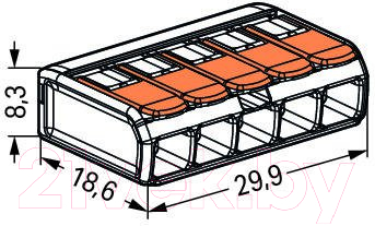 Клемма Wago 221-415 67513 (25шт)