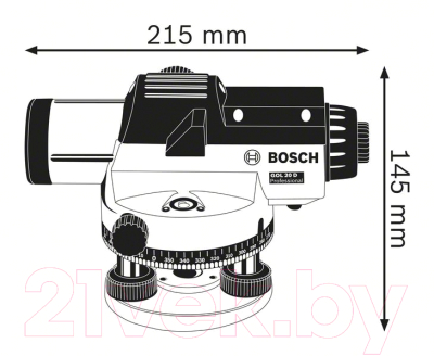 Оптический нивелир Bosch GOL 20D со штативом BT160 и рейкой GR500 (0.601.068.402)