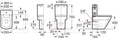 Унитаз напольный Roca Hall A342628000 + A341620000 + A801620004