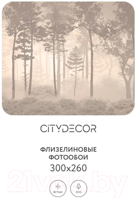 Фотообои листовые Citydecor Таинственный лес 10 (300x260см)