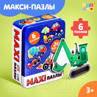 Развивающая игра Puzzle Time Макси-пазлы. Машинки-помощники / 9454940