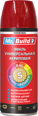 Краска Mr. Build 712519 (400мл, RAL 3020 транспортный красный)