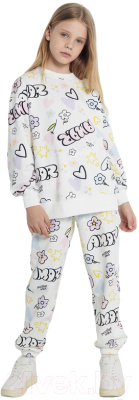 Комплект детской одежды Mark Formelle 397725 (р.122-60, граффити на молочном)