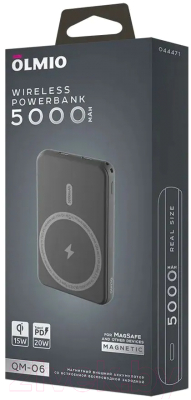 Портативное зарядное устройство Olmio QM-06 5000mAh 20W / 044471 (серый)