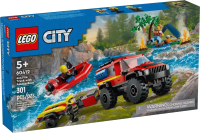 Конструктор Lego City Fire Пожарная машина 4x4 со спасительным катером / 60412  - 