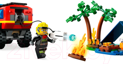 Конструктор Lego City Fire Пожарная машина 4x4 со спасительным катером / 60412 