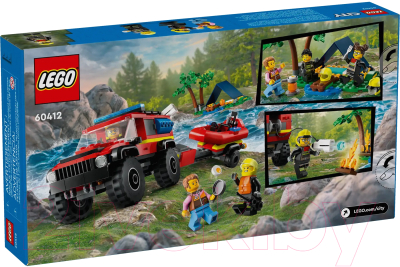 Конструктор Lego City Fire Пожарная машина 4x4 со спасительным катером / 60412 