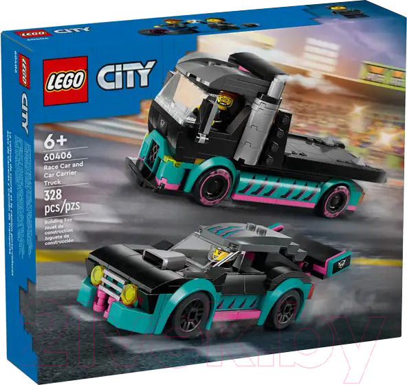 Конструктор Lego City Vehicles Гоночный автомобиль и грузовик-автовоз / 60406