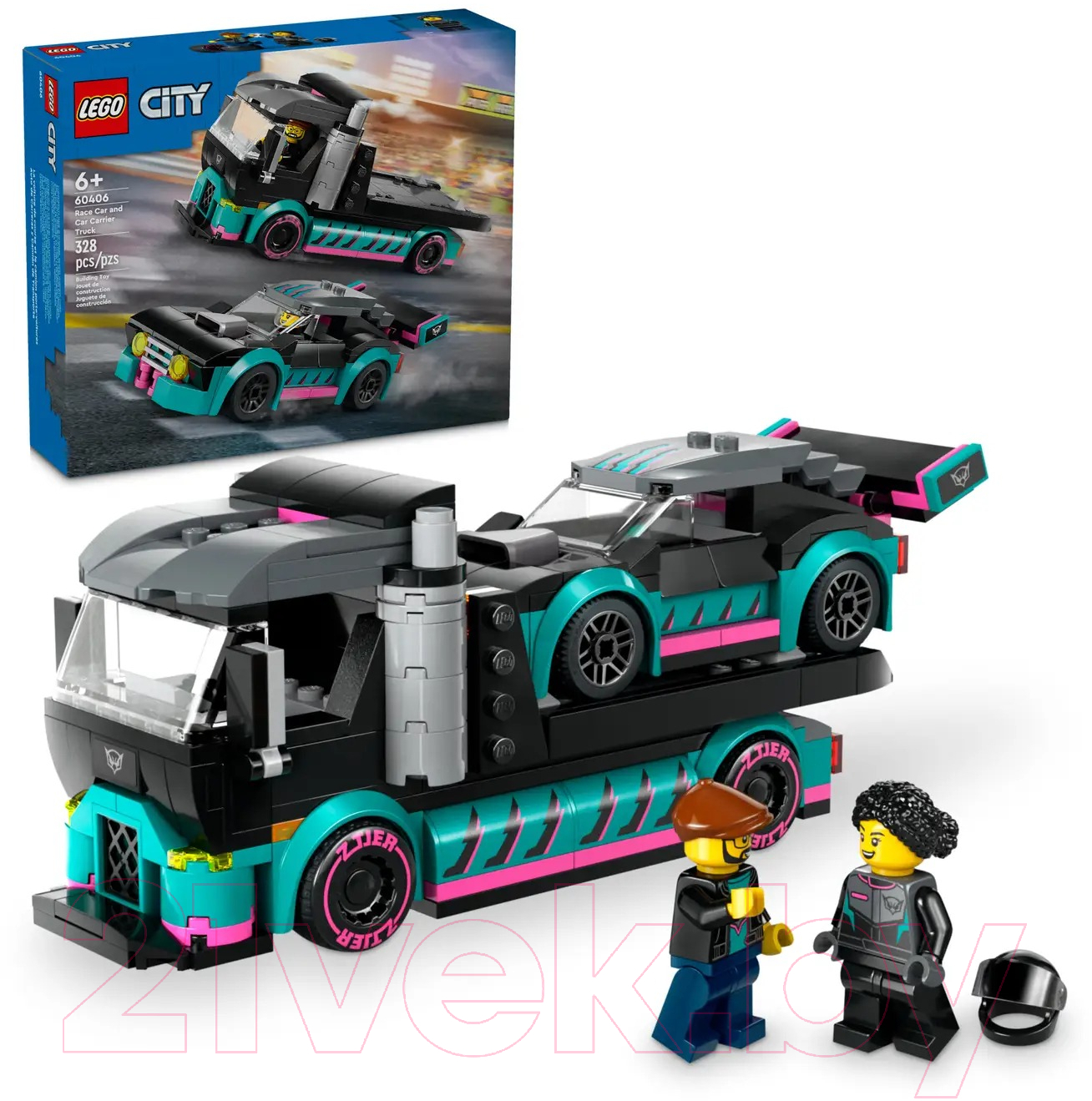 Конструктор Lego City Vehicles Гоночный автомобиль и грузовик-автовоз / 60406