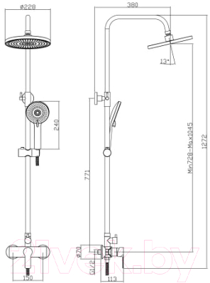 Душевая система Avapax Rhein AP06151C