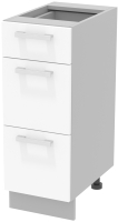 Шкаф-стол кухонный Интерлиния Компо НШ30рш3 1м+2б (белый платинум) - 