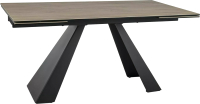 Обеденный стол Signal Salvadore Ceramic 160-240x90 (Sabbia светло-коричневый/черный матовый) - 